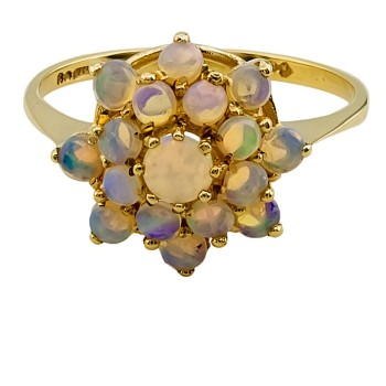 9ct Gold Opal Cluster Ring size M